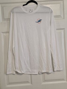 Wes Welker Nike White Long-Sleeve Tee with Teal & Orange Logo